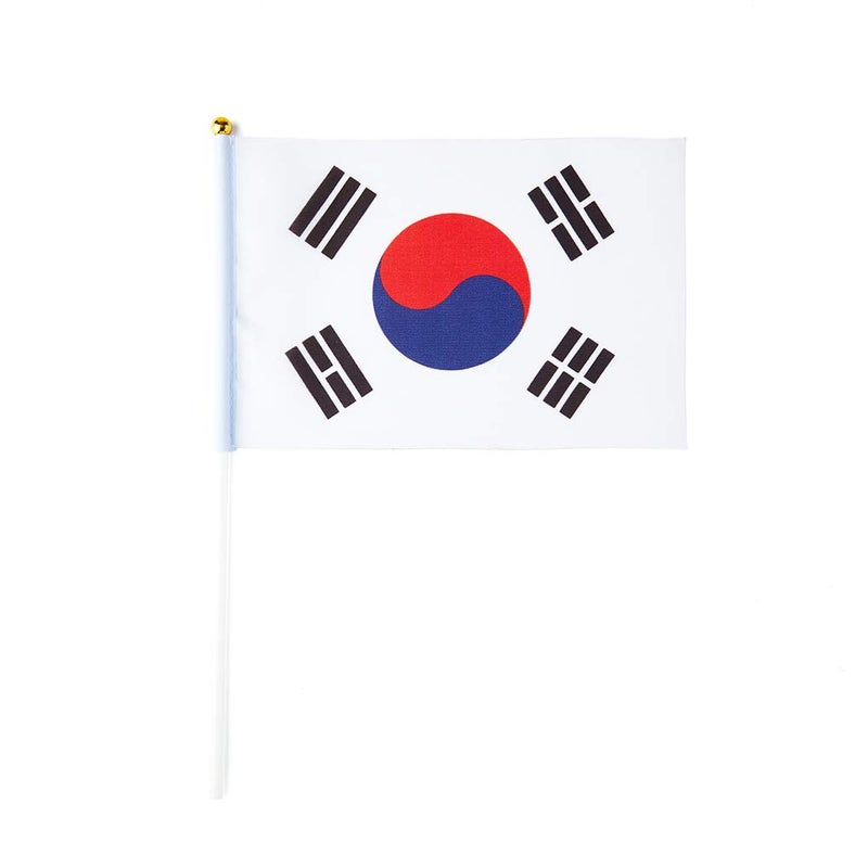 mflagperft South Korea Flag South Korean Flag, Small Mini Handheld South Korea Flags on Stick, Ideal for Party Parades Sports Events Patriotic Festival Decorations - Image 2